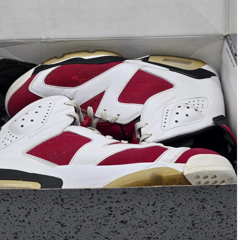 Jordan Air Jordan 6 Retro Carmine Mens 12 White Red Streetwear Sporty Retro Vibe